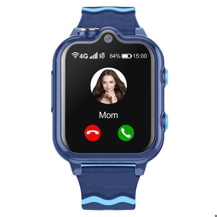 Montre Connectée Enfant 4G, Montre GPS Enfant avec Appel, Chat Vocal et Vidéo, Alarme, SOS, Appareil Photo, Mode Classe