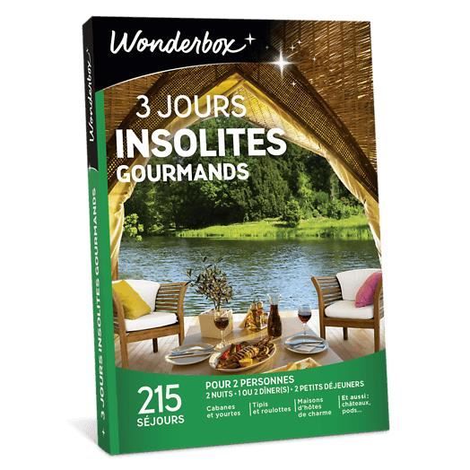Wonderbox - Box cadeau couple - 3 jours insolites gourmands - 215 week-ends insolites : tipis, yourtes, cabanes, roulottes
