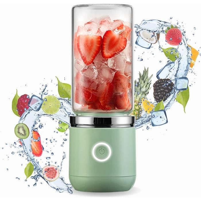 Mixeur Portable 350ml, Mini Blender Smoothie, Fresh Juice Blender Bouteille avec 4 Lames pour