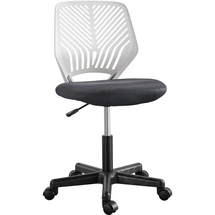 yaheetech chaise de bureau chaise d'ordinateur fauteuil bureau ergonomique pivotant fonction réglage charge de 136kg gris foncé