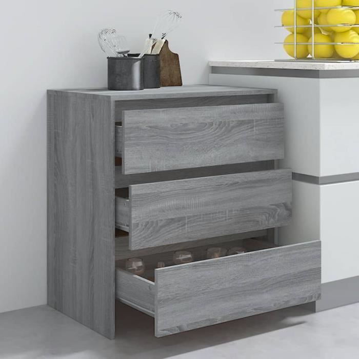 rho - armoires | meubles de rangement - buffet sonoma gris 70x41x75 cm aggloméré - dx3457