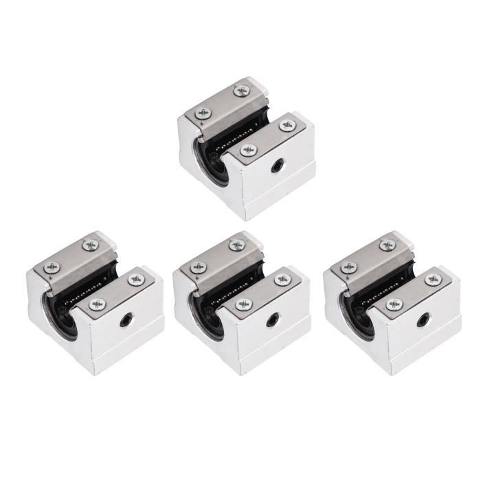 KVSERT Lot De 4 Roulements Linéaires SC20UU 20 Mm - Bagues à Billes Aluminium Pour CNC, Imprimante 3D, Axe Linéaire