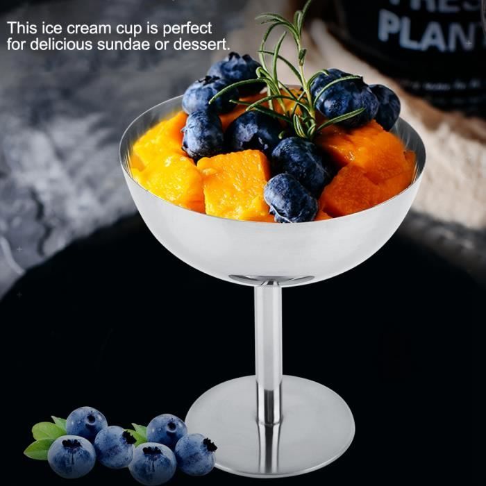 Coupe à Glace Et Salade Sur Pied En Acier Inoxydable - Présentoir Élégant Pour Desserts, Fruits Et Bonbons