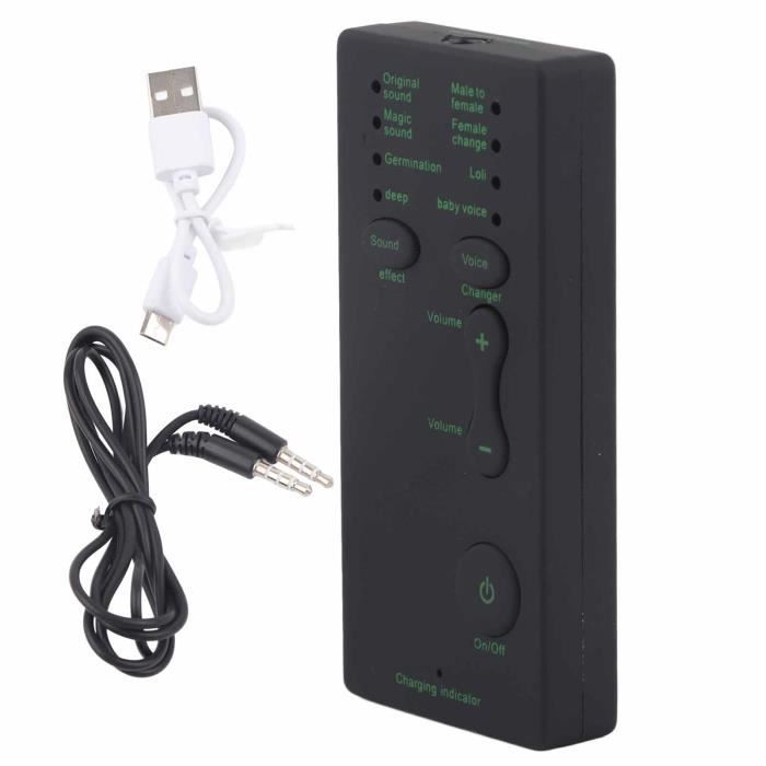 Zerone Changeur de voix Mini Voice Changer Device Diffusion de carte son portable pour téléphone portable Ordinateur portable