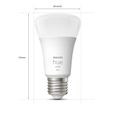 PHILIPS Hue White Ampoules LED connectées E27 - Compatible Bluetooth pack de 2-1
