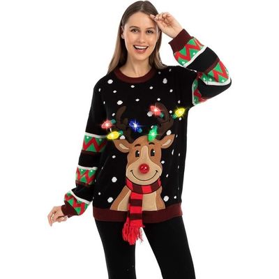 Pull noel led clignotant top