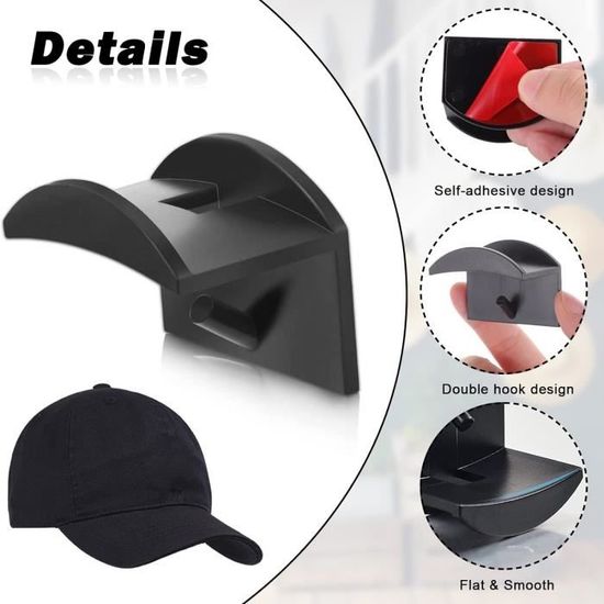 BADBLUE Lot De 8 Porte-chapeaux Muraux Pour Casquettes De Baseball