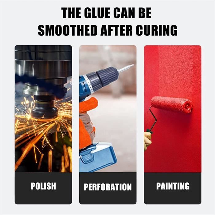 Colle Forte pour Tout Plastique, Colle Transparente à séchage immédiat, Magic Welding Glue AB