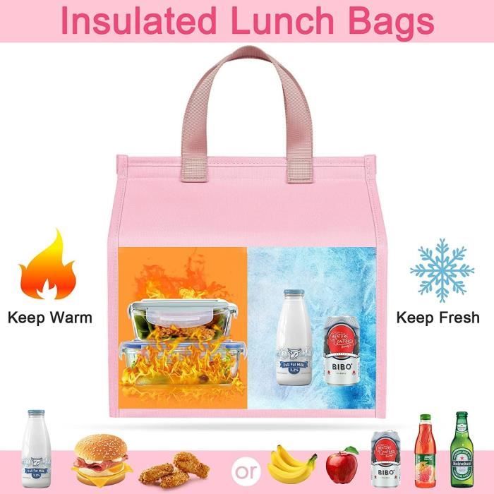 Offre Spéciale! Sac Isotherme à Motifs, Sac à Lunch Portable, Sac de Voyage, Sac à Lunch pour Pique-Nique, Sac à Lunch pour Travail, École, Sac Bento