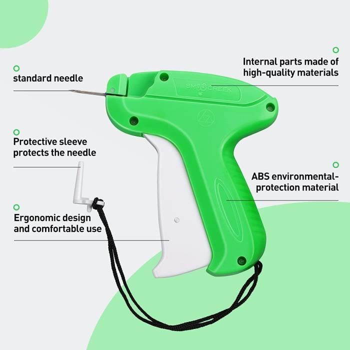 Pistolet D'étiquetage Pour Vêtements, Kit De Pistolet De Fixation D' étiquettes De Prix, étiqueteuse De Vêtements, étiqueteuse Avec 5 Aiguilles De Rechange Et 1100 Fils Au Pouce Carré Pour Boutique