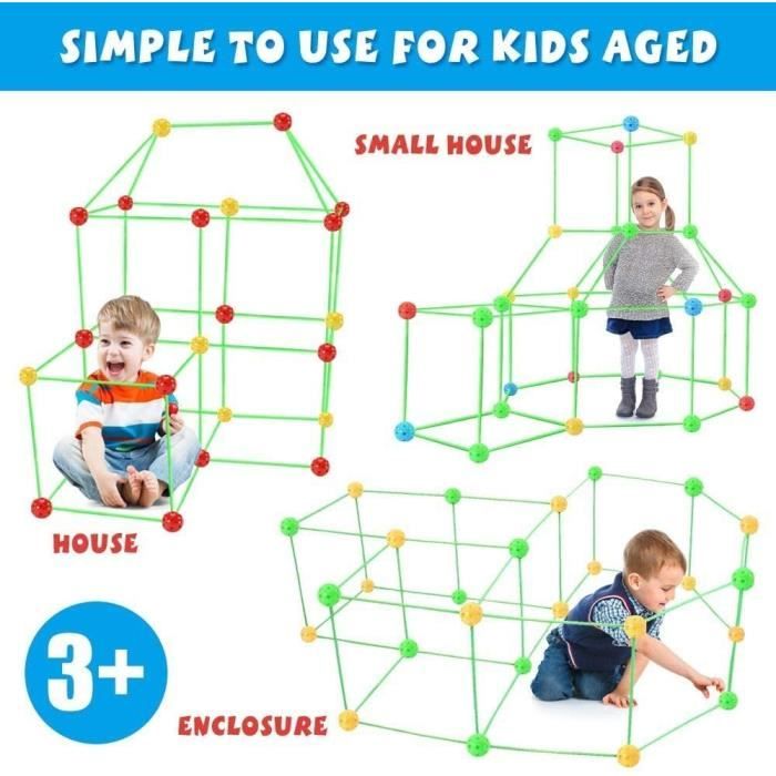 Jumelles construisez votre propre den set kit play construction fort tente  construction enfant bricolage tente jouet
