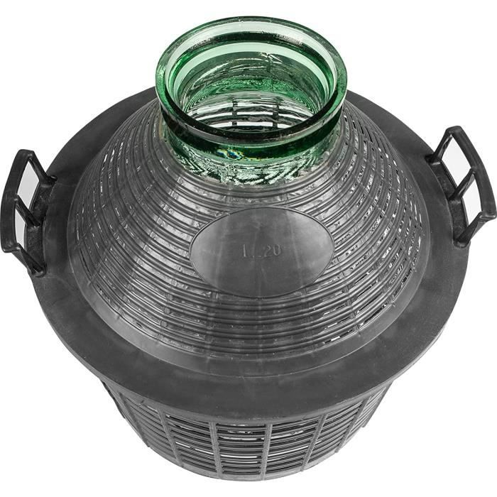 Bonbonne En Verre Dame Jeanne 25L Avec Corbeille Plastique, Pour Vin Et Spiritueux, Neuve