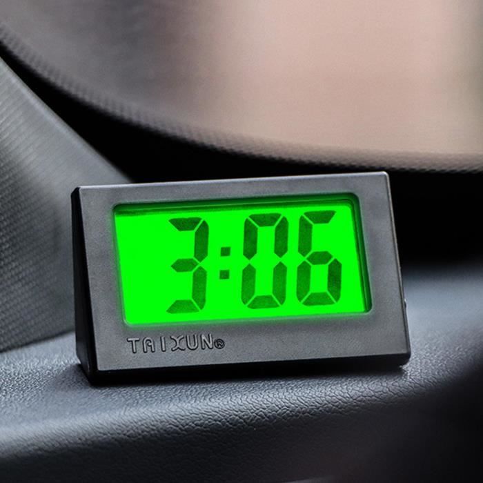 YOUNGFLY Mini horloge de voiture, camion, tableau de bord, support  auto-adhésif pour véhicule, horloge numérique électronique, petite horloge  de tableau de bord : : Auto