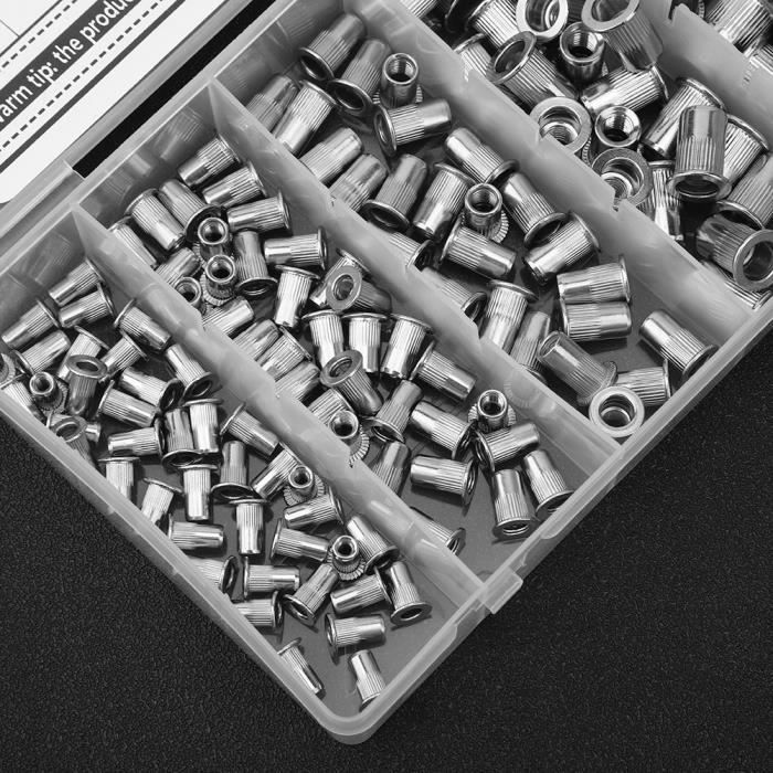 Crou Rivet Kit D'Écrous À Rivets 150 Pièces, M3 M4 M5 M6 M8 M10, Écrous ...