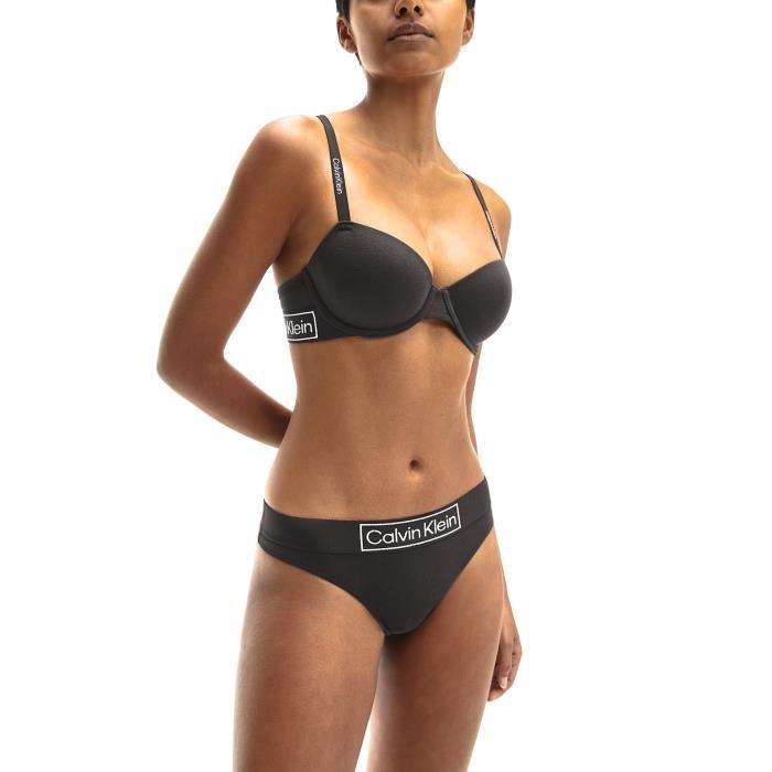 Tanga Calvin Klein Noire pour Femme Noir Cdiscount Pr t Porter