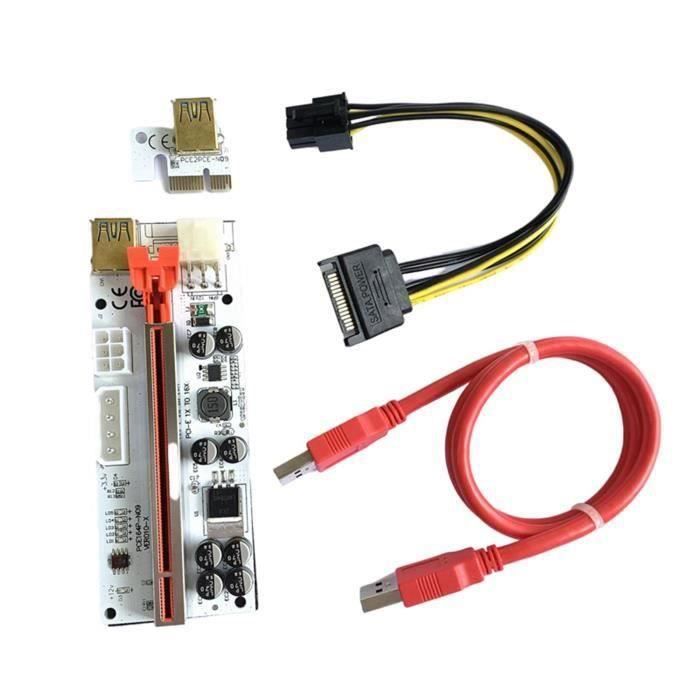 Light-Carte Riser Ver010-X Pci-E PCIe 1x à 16x rallonge de câble de ...