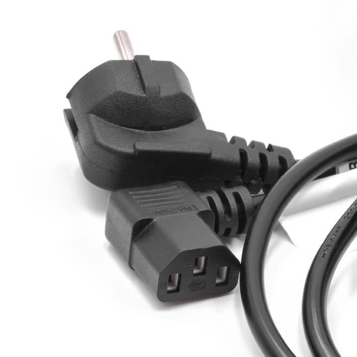 Vhbw 2x Câble d'alimentation cordon électrique Schuko Secteur
