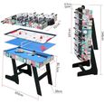 hj Table Pliable Multi Jeux 4 en 1 Pliante 121cm-Billard-Babyfoot-Hockey-Tennis de Table4-2