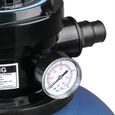 Pompe Filtre à Sable 11.000 l/h système Filtration Eau Piscine 550W IPX5 verre filtrant 25 kg inclus vanne 7 Voies-2