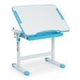 oneConcept Tommi Set meuble 2 pièces pour enfant : Bureau ergonomique et stable & chaise - Eléments à hauteur réglable - Bleu-2