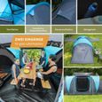 Tente dôme familiale 4 Personnes Camping - Skandika Hammerfest 4 Sleeper Protect – Tapis de Sol Cousu, cabines Sombres - Bleu-2