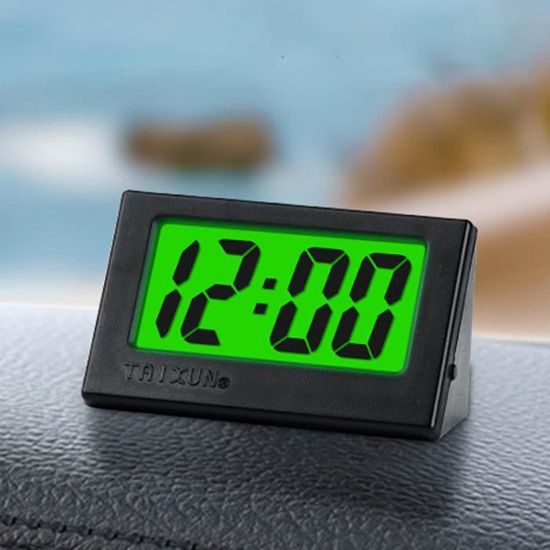 Mini voiture horloge véhicule électronique horloge numérique montre auto  voiture camion tableau de bord temps, noir