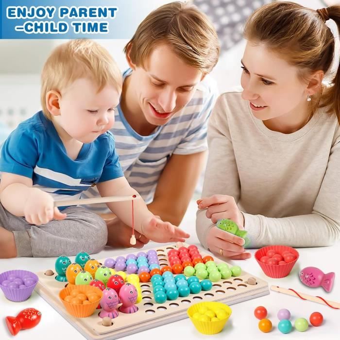 Jeux Montessori Jouet en Bois Jeu de Pêche Magnetique Jeux Enfant 3 Ans et Plus Jouets Enfant Educatifs Cadeau Garçons Filles - Jeux - Jouets