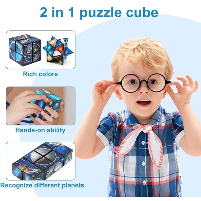 Cube Magique 2 En 1 Ciel étoilé - Jouet Anti-stress - Éducatif Pour Enfants Et Adultes