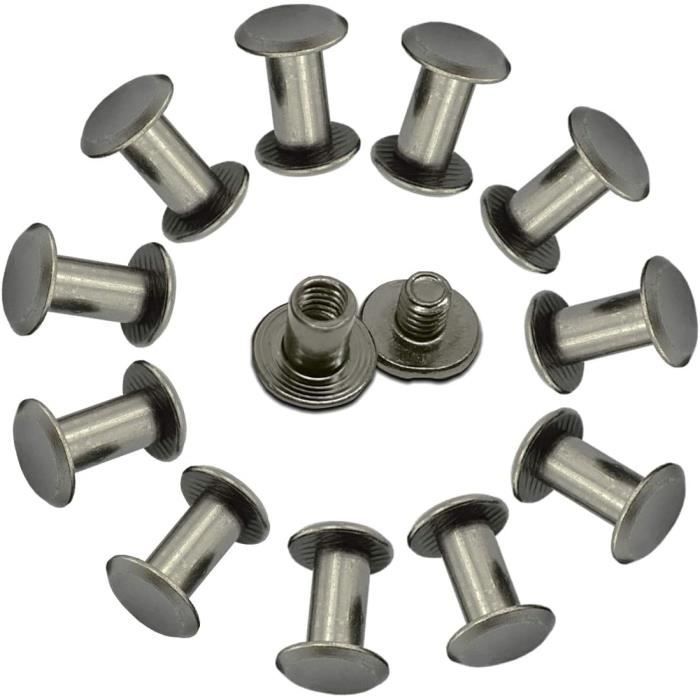 Lot De 10 Rivets À Vis Chicago À Tête Plate En Laiton Durable, Anti ...