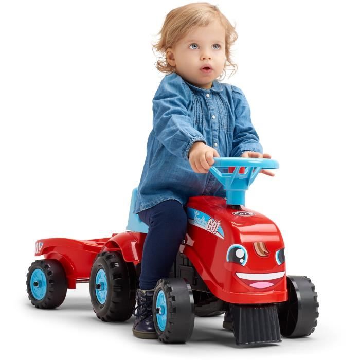 FALK Porteur chantier Marcel avec pelle frontal, excavatrice et remorque 1 à 3 ans - Falk pas