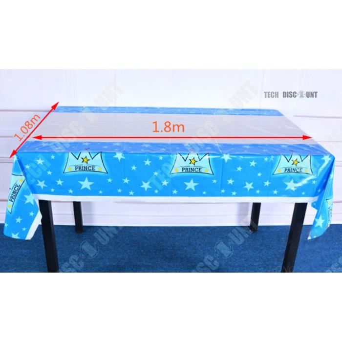 Nappe Rectangulaire Jetable Bleu Blanc Rayée 137x274cm - Parfaite Pour Pique-Nique Et Fêtes