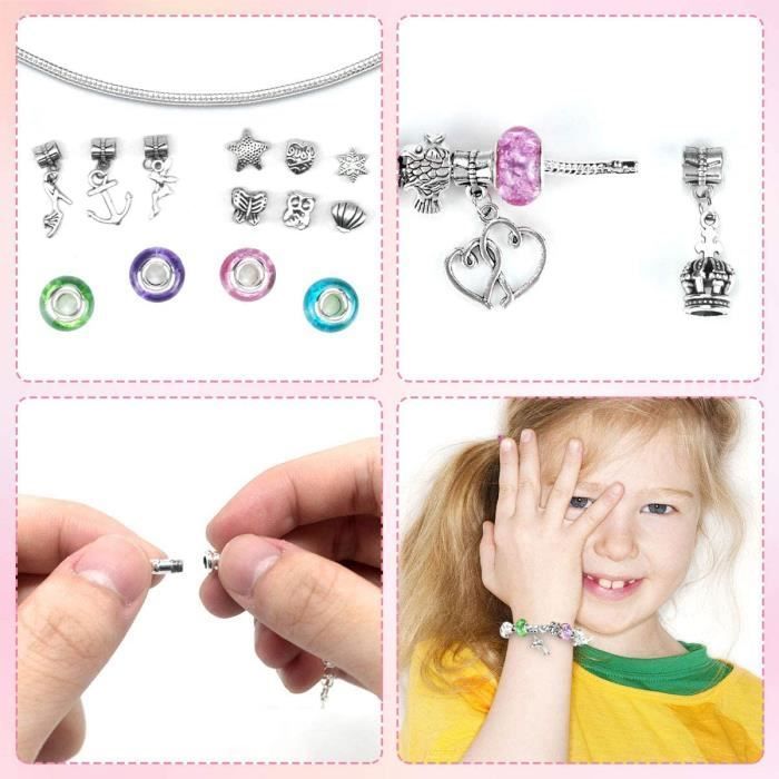 DIY perles colorées avec pendentif Kit de fabrication de bracelets