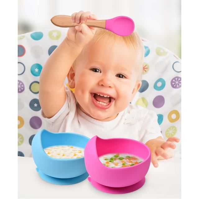 ASSIETTE - PLATEAU REPAS,1bowl1spoon Y2Purple--Vaisselle en Silicone souple  pour bébé, bol, ventouse, assiette, bavoirs, cuillère, f - Cdiscount  Puériculture & Eveil bébé