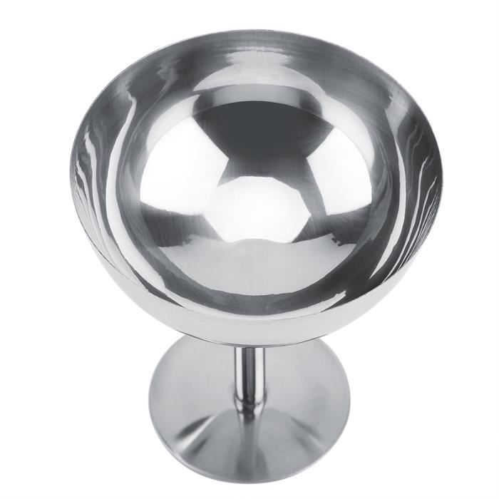 4 Coupes à Glace Inox Sur Pied - Hauteur 4.5cm, Diamètre 9cm