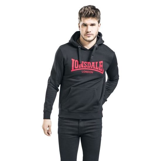 Lonsdale London Sounds Sweat à Capuche, Noir, Small Homme