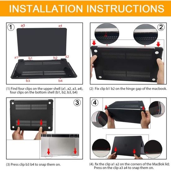 Tecool Coque MacBook Pro 13 Pouces 2016//2017// 2018 Noir Mince Plastique Rigide Case Matt /Étui avec Housse de Clavier en Silicone pour MacBook Pro 13 avec//sans Touch Bar Mod/èle:A1706// A1708// A1989