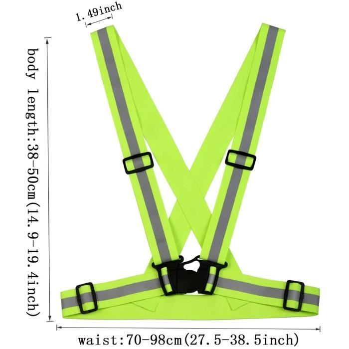 Triangle Et Gilet Jaune Pour Voiture Gilet De Sécurité Réfléchissant Unisexe - Harnais Fluorescent Réglable Pour Course, Vélo, Moto - Visibilité 360° Nuit Et Jour Harnais Sécurité Running