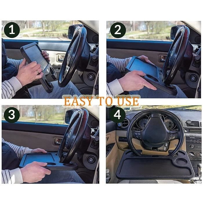 MILIWAN Plateau De Volant Voiture Double-Face - Bureau Repas Portable Pour Véhicule