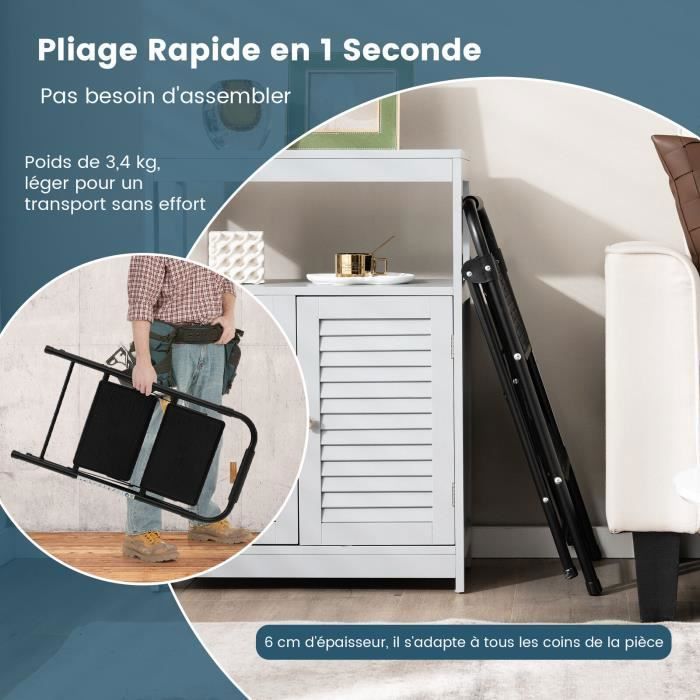Escabeau Pliable 2 Marches - Support 150 Kg - Main Courante Antidérapante - Métal Robuste - Pour Maison, Garage, Bureau