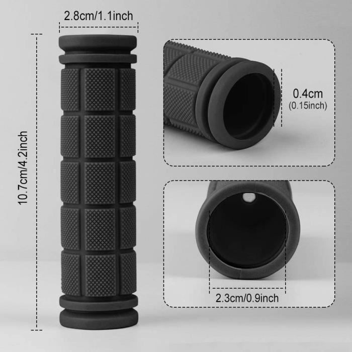 PLATT Paire De Poignées Vélo Ergonomiques Caoutchouc Antidérapant - Grip MTB Bicycle