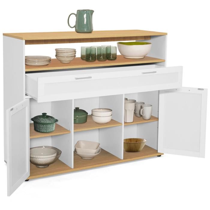 IDMARKET Meuble de bar extensible en table à manger 2 personnes VITO