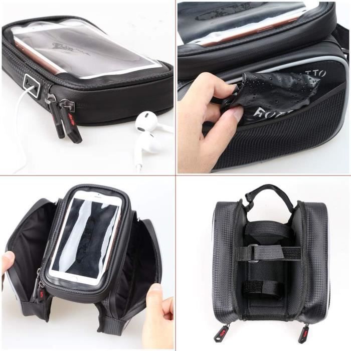 PANIER VELO,23061 gray--Sac avant étanche pour vtt 5.8 6.2 pouces, étui
