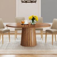Table à Manger Ovale 140 Cm Lailang – Style Ferme Rustique, Plateau Bois 3 Cm, Pied Métal, Pour 6 Personnes