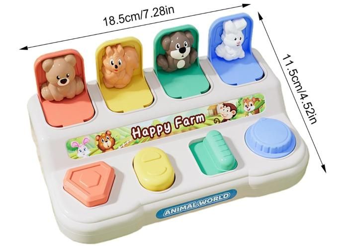 Jouet Cause à Effet – Boîte Pop Animaux – Lumières Et Sons – Motricité Fine – Cadeau Anniversaire – Dès 1 An