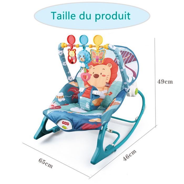Transat Bébé Ergonomique Majestic Baby Legacy - 3 Positions | Balancement Naturel | Harnais Sécurité
