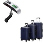 RIWILL Pèse bagage électronique + Set de 3 Valises- Pratique et Compacte pour vos Déplacements, Légères et Résistantes