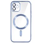 AVIZAR Coque MagSafe - Apple - iPhone 12 - Silicone - Chromé - Bleu