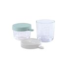 BEABA Béaba Portion Set 2 Pots de Conservation en Verre Airy Green 150ml + Light Mist 250ml