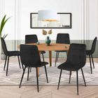 IDMARKET Lot de 6 chaises MILA en velours noir pour salle à manger