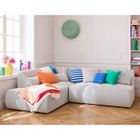 LISA DESIGN Onyx - canapé modulable d'angle gauche - 5 places - en tissu mailles 3D - Beige